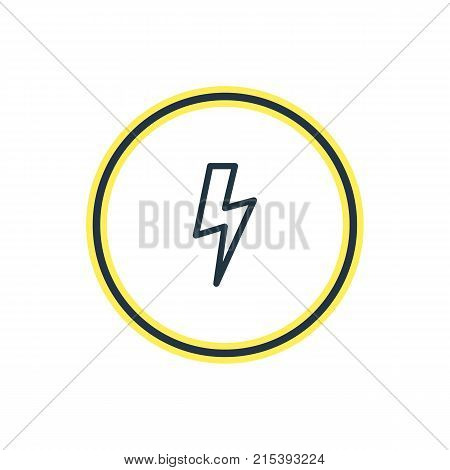 Vector Illustration Of Bolt Outline. Beautiful Annex Element Also Can Be Used As Flash Element.