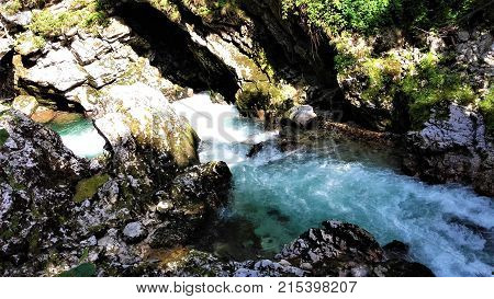 Vintgar Gorge Slovenia - wild Radovla river rapids