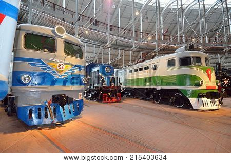 TheSaint-Petersburg.Russia.11.22.2017. Museum of railway transport.It is located near the Baltic station.The main part of the Museum is the large exhibits - locomotives trains and wagons.