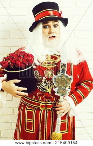 Amazed Senior Beefeater Man