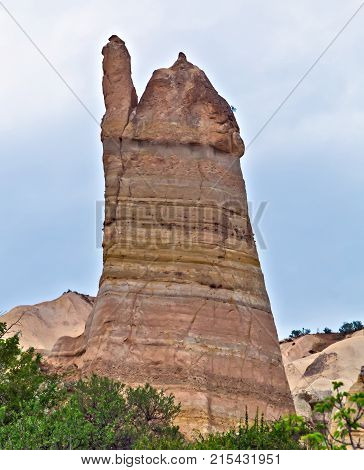 Love Valley Needles Striped, Volcanic Tuff Named Phallic Rock Pillar. Rocky Landscape Of Cappadocia