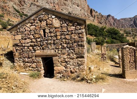 Authentic Armenian Khachkars in Noravank Monastery Armenia