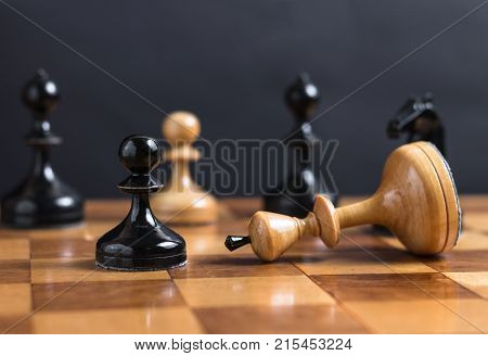 Chess game. Chess king is checkmated chess game over