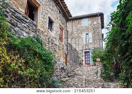 Impression of the village Saint Montan in the Ardeche region of France which is recognized as historical heritage and is considered one of the charming villages of France