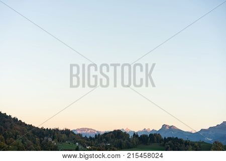 mountain landscape at buergenstock near lucerne in switzerrland popular tourism travel destination