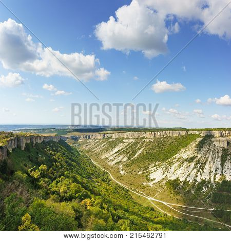 Landscape View Of The Valley Ashlama-dere On The Northern Side Of The Medieval Town-fortress Chufut-