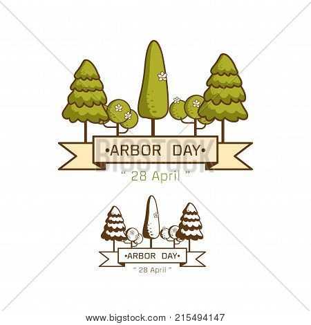 Logo icon National Arbor Day on white background Vector illustration.
