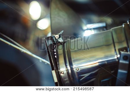 spotlights on the concert stage hang shine