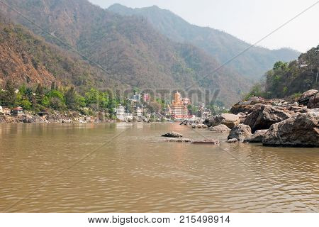 At the river Ganges near Laxman Jhula in India