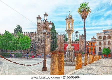 Medieval Residence Of Spanish Kings- Royal Alcazar Of Seville. Spain.