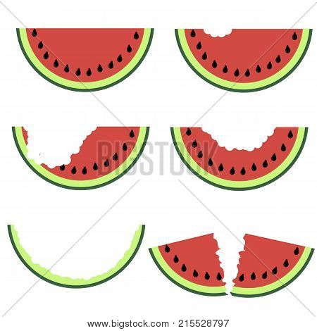 Fresh Slaced Ripe Watermelon on White Background