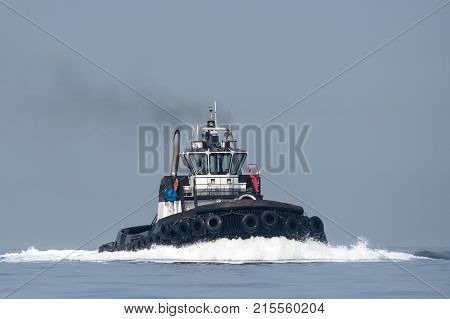 M/T Wynema Spirit transiting Shilshole Bay on the way north on a lightly foggy day