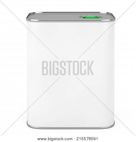 Olive Oil Can with Blank Space for Yours Design on a white background. 3d Rendering