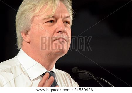 GERMANY, LEIPZIG - NOVEMBER 25, 2017: Juergen Elsaesser, Compact Konferenz