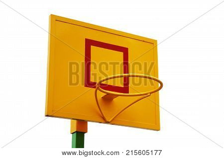 Yellow basketball Hoop on white background isolated