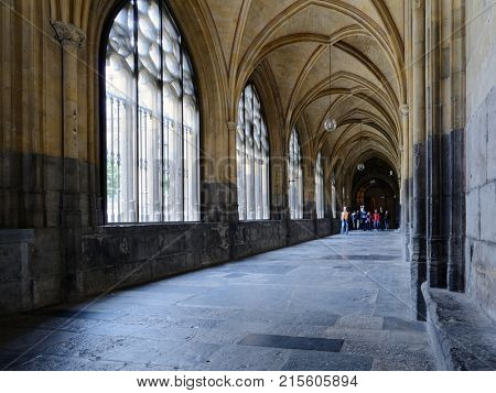 MAASTRICHT, NETHERLANDS - SEPTEMBER 8, 2013: People in Basilica of Saint Servatius. The church is considered to be one of the most important religious buildings in the former Prince-Bishopric of Liege