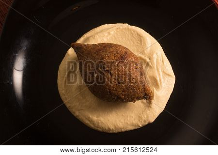 Kibbeh Or Kibe, Quibe With Hummus.