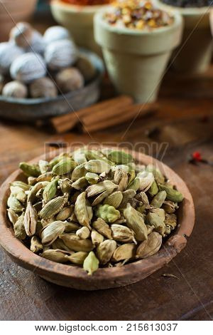 Most Expensive Spice In The World – Dried Green Cardamom Pods With Black Seeds, Used As An Ingredien