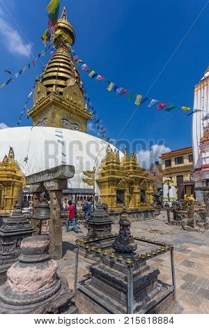 Big Stupa In The Swayambhunath Stupa, Kathmandu
