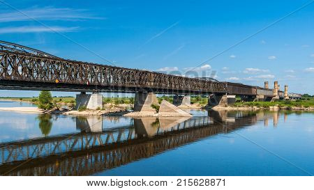 Old Bridge On The River Vistula In Tczew, Poland