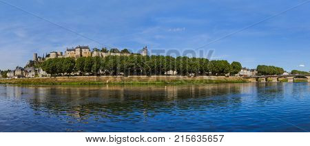Chinon castle in the Loire Valley - France - travel and architecture background