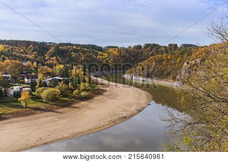 River Dyje in Czech Republic - travel and nature background