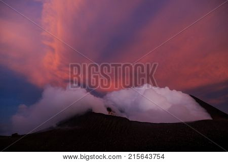 Beautiful sun rise in the volcano Telica, Nicaragua