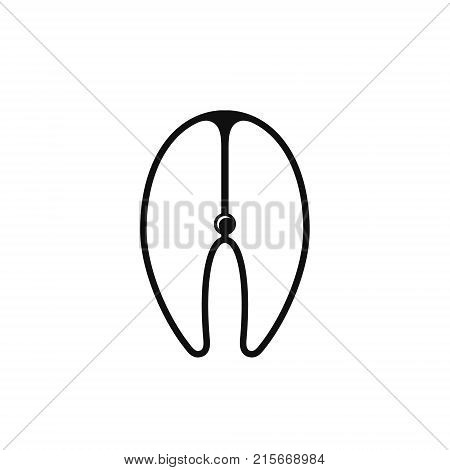 Fish steak outline icon. Salmon Tuna Pangasius steak piece of fish. Vector simple line illustration isolated on white background.