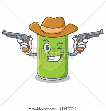 Cowboy soft drink character cartoon vector illustration