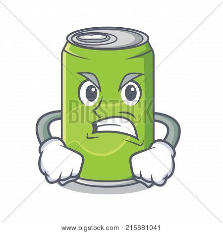 Angry soft drink character cartoon vector illustration
