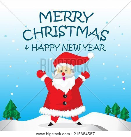 Santa Happy and Merry Christmas Cartoon art