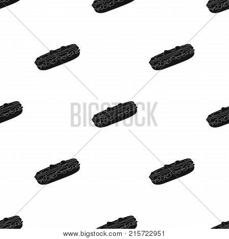 Hot dog, single icon in black style.Hot dog vector symbol stock illustration .