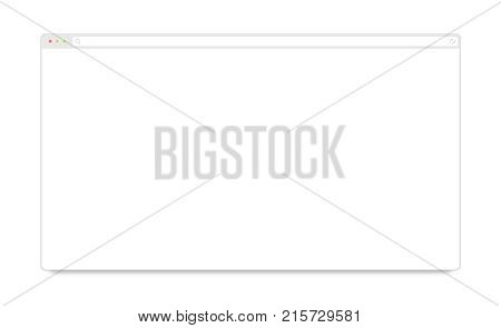 Blank white browser window mock up isolated 3d illustration. Clear flat web page mockup. Empty internet site template. Plain website screen layout for computer display. Network monitor interface.