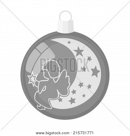 Ball single icon in monochrome style.A toyvector symbol stock illustration .