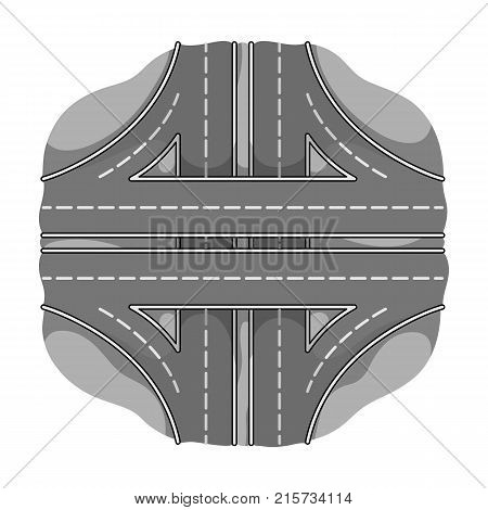 Autobahn single icon in monochrome style.Autobahn vector symbol stock illustration .
