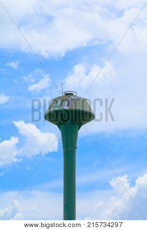 Water tank old with blue sky background