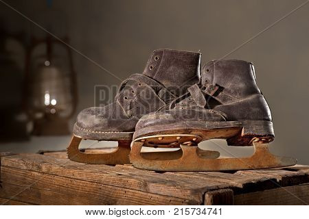 Old Rusty Ice Scates in the Attic