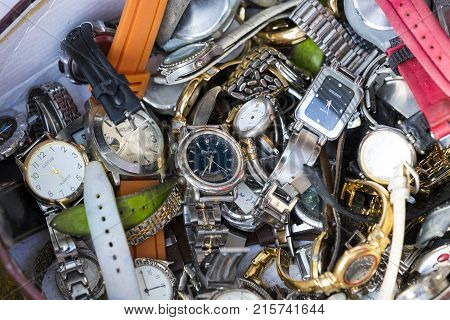 TEL AVIV-JAFFA, ISRAEL - 24 NOVEMBER 2017:Street flea market of old things and antiques in the old district of Tel Aviv