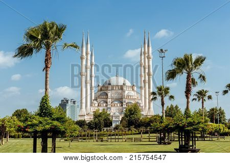 Summer view to Turkey Adana Sabanci Central Mosque