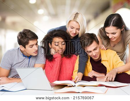 Young studying study students subject background female