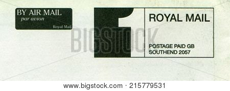 GOMEL, BELARUS, 23 NOVEMBER 2017, Stamp printed in UK shows image of the Postage Paid GB, circa 2017. 