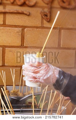 Oden stick fish cake with soup Korean food