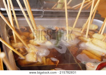 Oden stick fish cake with soup Korean food