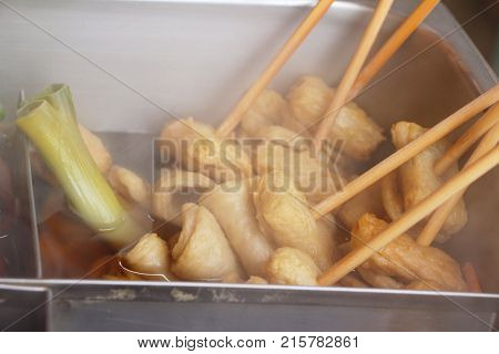 Oden stick fish cake with soup Korean food