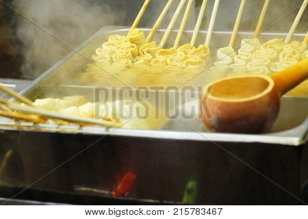 Oden stick fish cake with soup Korean food