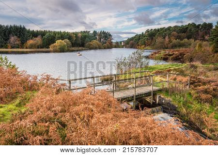 River Wansbeck Headwater Sweethope Loughs, the river  rising in the Northumberland hills