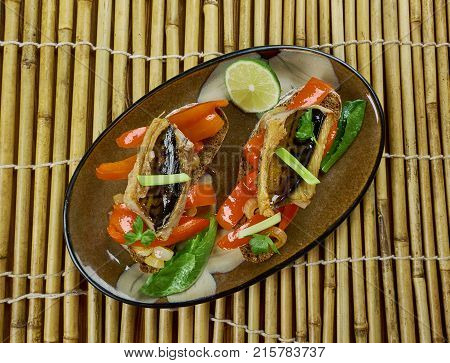 Grilled Mackerel W Escalivada  Toasts