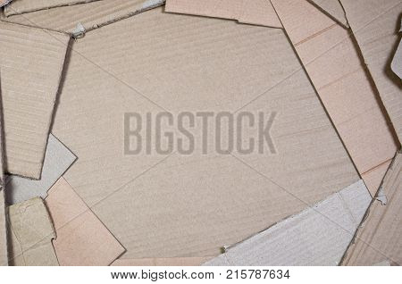 Background Of Paper Textures Piled Ready To Recycle. A Pack Of Old Office Cardboard For Recycling Of