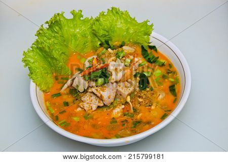 Thai Style Noodle, Tom Yum Kung,noodles Seefood Spicy Tom Yum