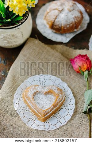 Sweet Vegetarian coockie in form of heart
